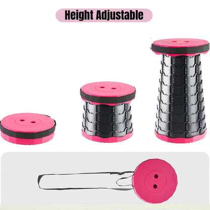 Folding Telescoping Stool with Bottom Lock Buckle – Portable Collapsible Retractable Seat, 660 lbs Heavy Duty Load Bearing, for Fishing, Hiking, Camping & Outdoor Activities, Multiple Colors