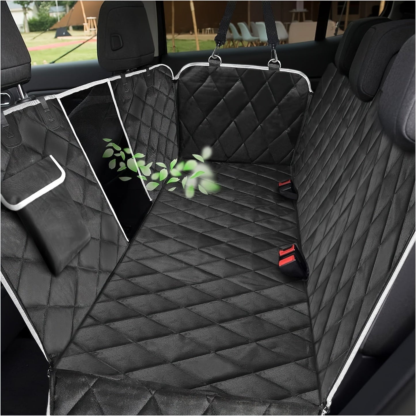 Dog Car Seat Cover Hammock – Durable Anti-Scratch Backseat Protector with Mesh Window & Storage Bag, Universal Fit for Cars, Trucks & SUVs