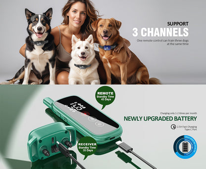 Dog Training Collar with Remote 3 Training Modes Beep Vibration Shock E-Collar for Medium Large Dogs Smart Icon Remote Receiver Function