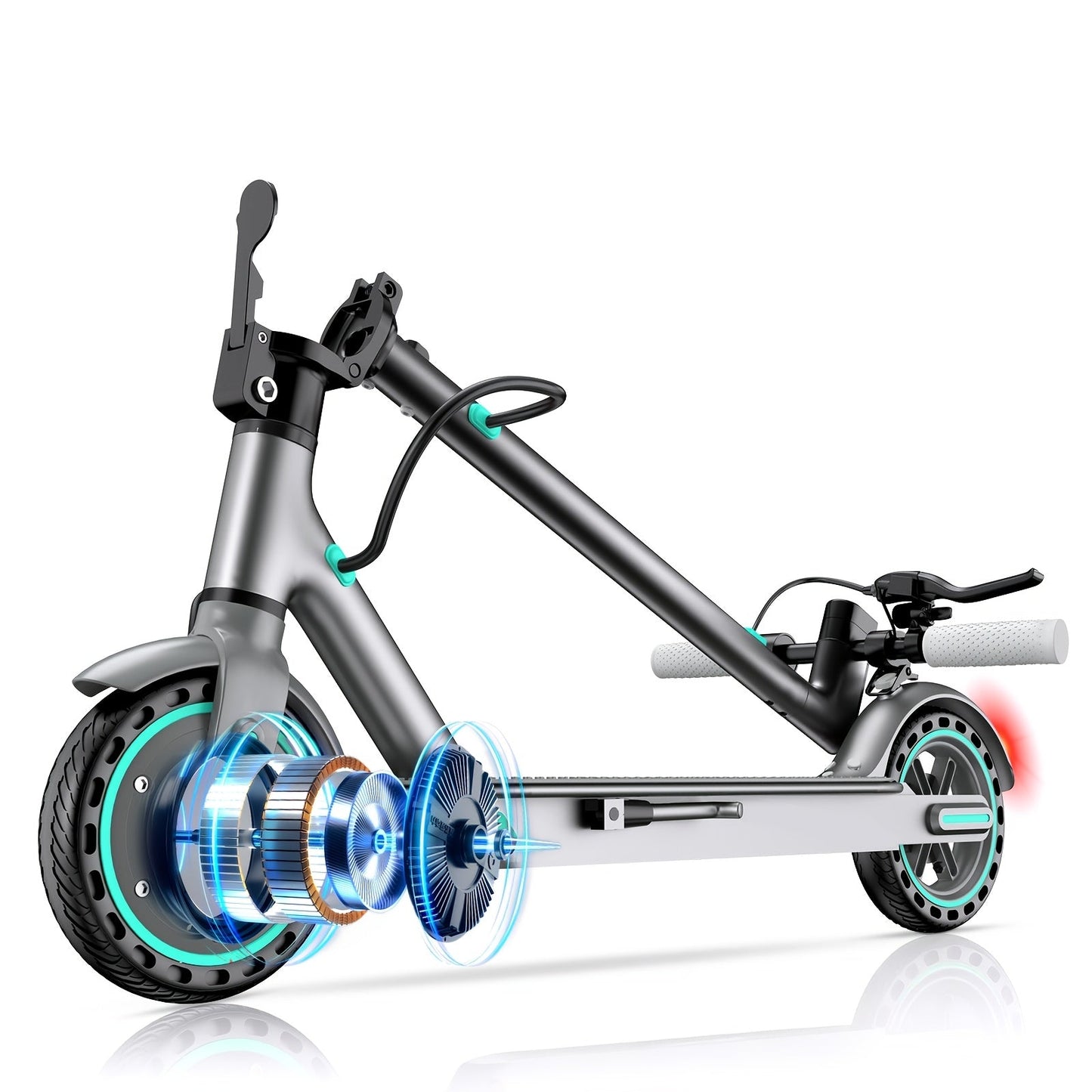 Foldable Electric Scooter for Adults 350W Brushless Motor Dual Drum Brake 8.5 Inch Solid Tires 3-Speed LCD Display 265 lbs Max Load 3-Second Fold Portable Urban Commuter E-Scooter