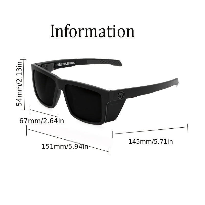 Men's Polarized Square Frame Sunglasses UV400 Photochromic Mirror Lens Full Rim PC Frame Includes Case 10 Colors Outdoor Driving Sport