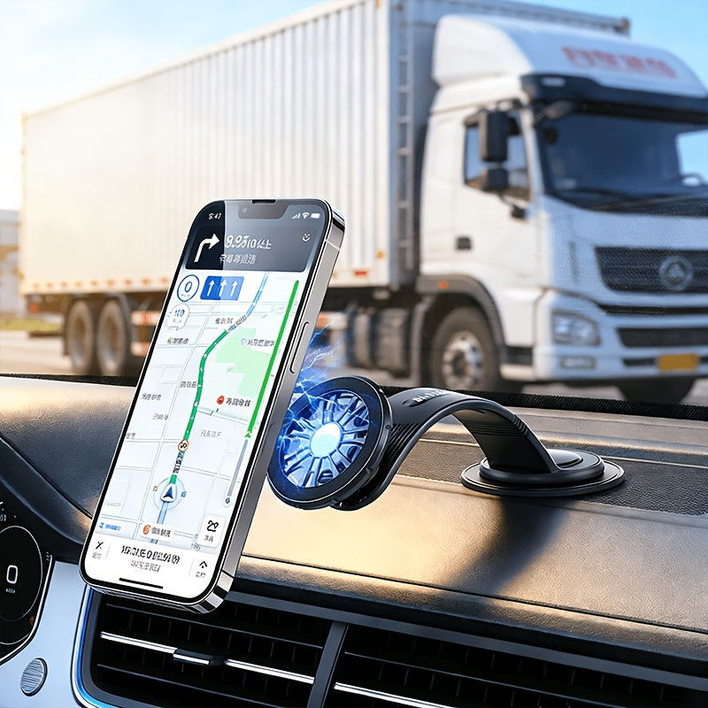 Magnetic Car Phone Mount with Bendable Aluminum Arm – Detachable Dashboard Mount for Most Car Models | Road Trip Essential