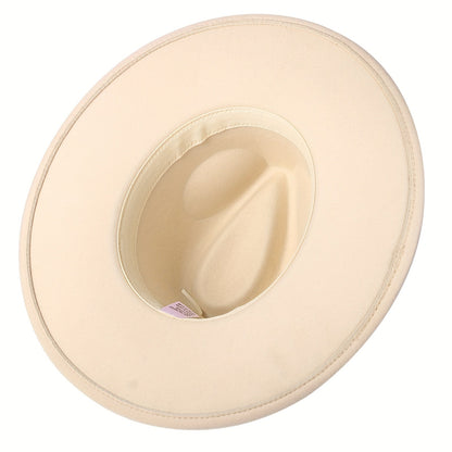 Wide Brim Cowboy Hat for Men & Women – Western Felt Fedora Cowgirl Cap, Classic Jazz Panama Trilby Style, Sun Hat for Outdoor Festivals, Travel & Everyday Casual Wear