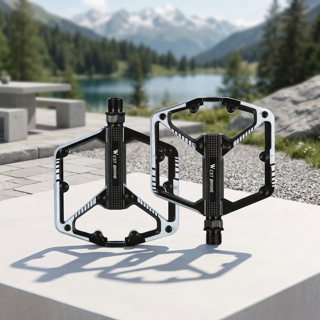 Aluminum Alloy Bike Pedals 3 Bearings Non-Slip Lightweight Bicycle Pedals with Hexagonal Sleeve for Mountain Bikes & Road Bikes – Easy Install, Durable Multi-Color Cycling Accessories, 1 Pair