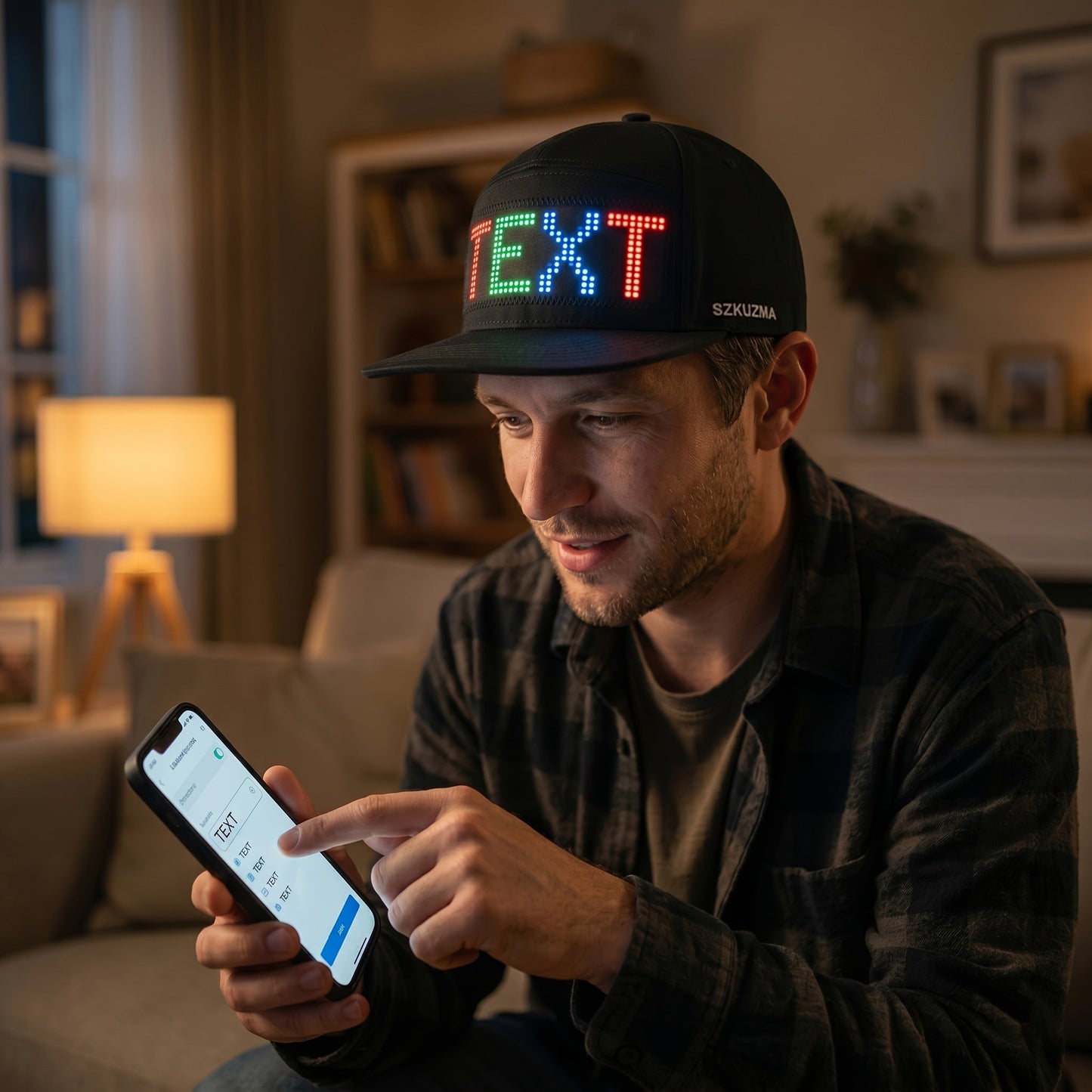 Programmable LED Light-Up Baseball Cap with Scrolling Text Display – 12x48 Pixel USB-C Rechargeable Unisex Hat for Club Party Music Festival Night Run Youth Gift