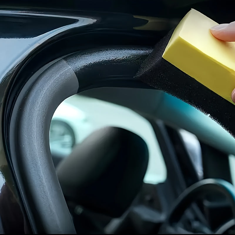 Car Plastic & Rubber Repair Cream All-in-One Trim Restorer Scratch Remover Tire Shine Wax, Anti-Cracking Anti-Aging Formula for Interior Exterior Car Detailing, Includes Sponge