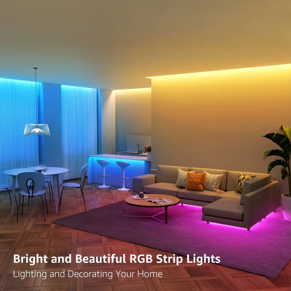LED Strip Lights 100ft RGB Color Changing – Smart Remote Control, Stepless Dimming, Flashing & DIY Modes, Indoor TV Backlight, Bedroom, Living Room, Stairs, Party & Holiday Decor
