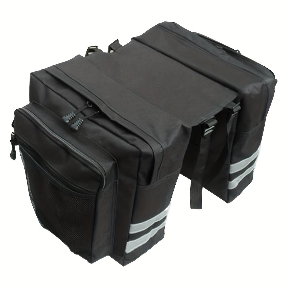 13.21 Gallon Bike Bag Set – Bicycle Cargo Rack Bag, Saddle Bag & Shoulder Bag 3-in-1 Professional Cycling Accessories for Commuting, Touring & Outdoor Riding, Red Black Blue