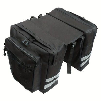 13.21 Gallon Bike Bag Set – Bicycle Cargo Rack Bag, Saddle Bag & Shoulder Bag 3-in-1 Professional Cycling Accessories for Commuting, Touring & Outdoor Riding, Red Black Blue