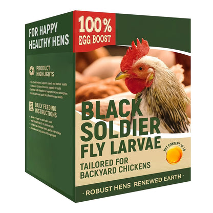 Dried Black Soldier Fly Larvae for Chickens – High Protein 43% & 85x More Calcium Than Mealworms, Non-GMO Natural BSFL Treats for Laying Hens, Ducks, Quail, Birds & Reptiles, 2LB / 5LB / 10LB