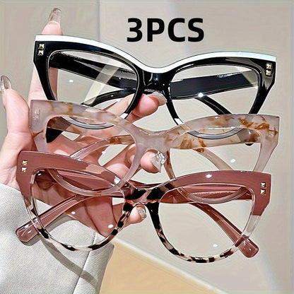 3PCS Reading Glasses for Women – Photochromic Lenses, Metal Hinge, Minimalist Color Block Design, Elegant Presbyopia Eyeglasses +1.00 to +4.00, Fashion Gift for Ladies