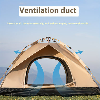 Automatic Instant Setup Camping Tent 1-4 Person All-Season Windproof Lightweight Tent with Dual Doors & Mesh Windows for Camping Hiking Travel – Durable Portable Outdoor Shelter