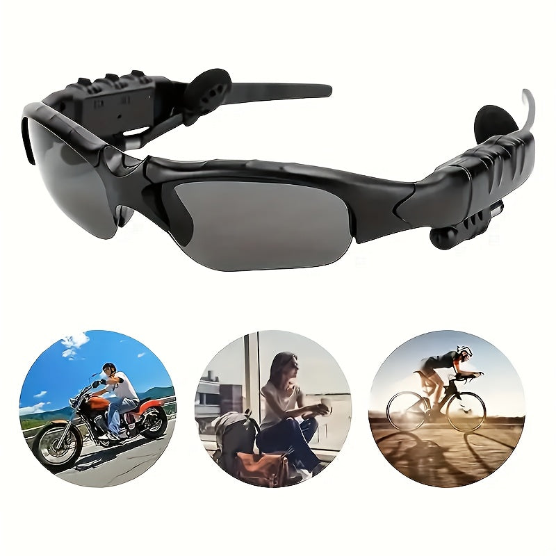 Bluetooth 5.4 Smart Audio Glasses Wireless Headset – Hands-Free Calls & Music, Built-In Condenser Mic, Volume Control, USB Charging, 80mAh Battery, Open Ear Wearable Tech Eyewear for Men & Women