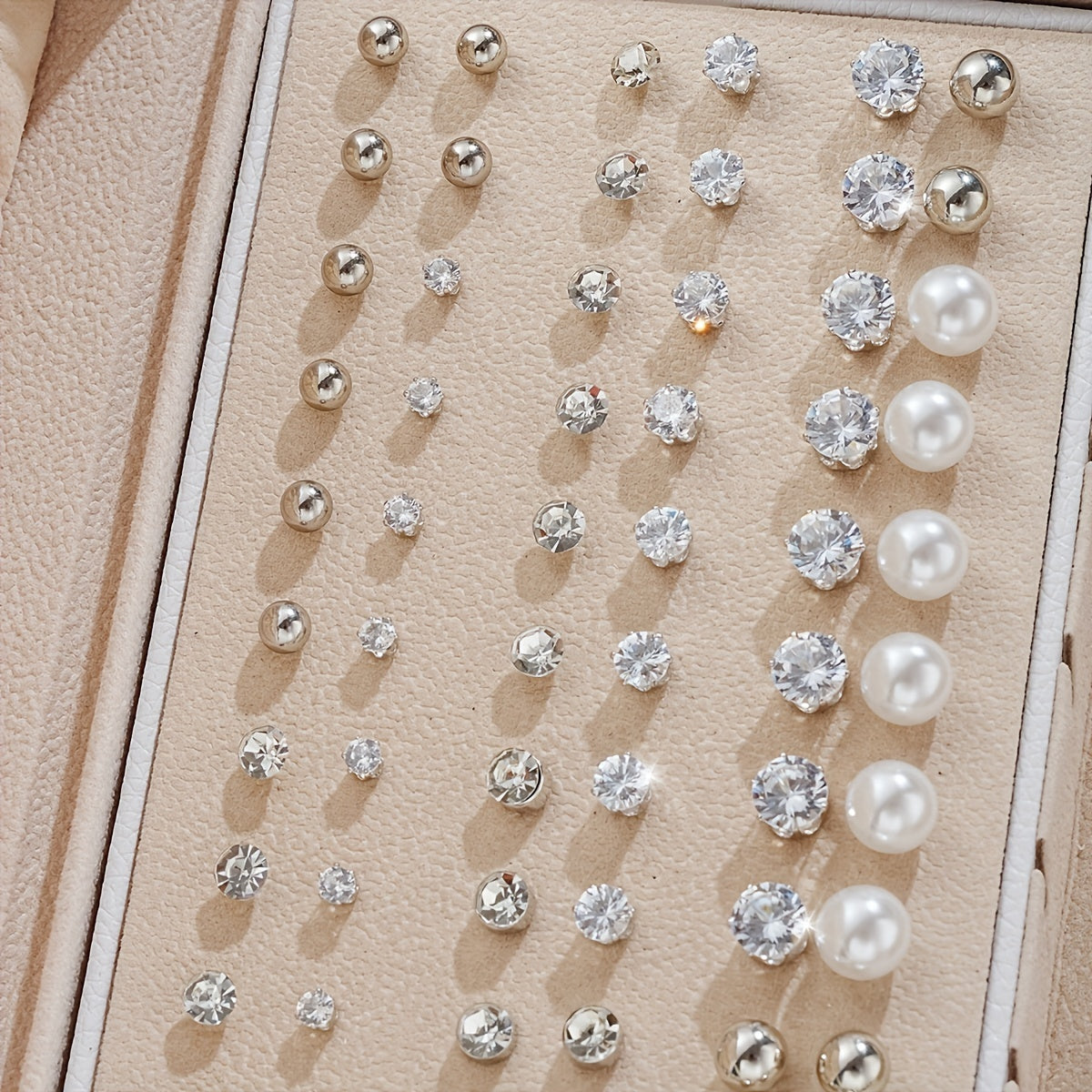 102-Piece Women's Earring Set – Geometric Rhinestone & Twisted Love Loop Styles, Hypoallergenic Stainless Steel Posts, Light Luxury Gift for Daily Wear, Parties & Vacation
