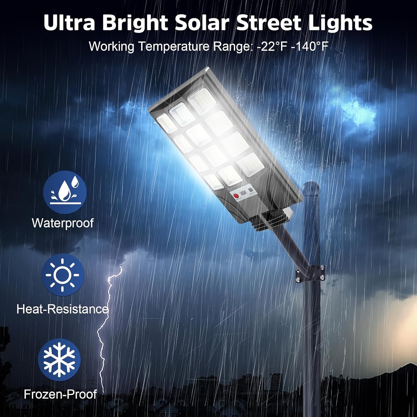 Solar Street Lights 400 LED 6500K Waterproof | Motion Sensor, Remote Control, Dusk to Dawn Outdoor Solar Flood Light for Parking Lot, Yard, Driveway, Commercial Area – 2 Pack & 4 Pack
