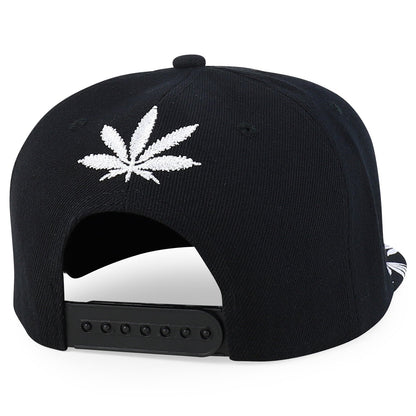 Rasta MJ Leaf 3D Embroidered Flat Bill Snapback Cap – Hip Hop Reggae Hat, Adjustable Snapback, One Size Fits Most, Unisex Streetwear Baseball Cap