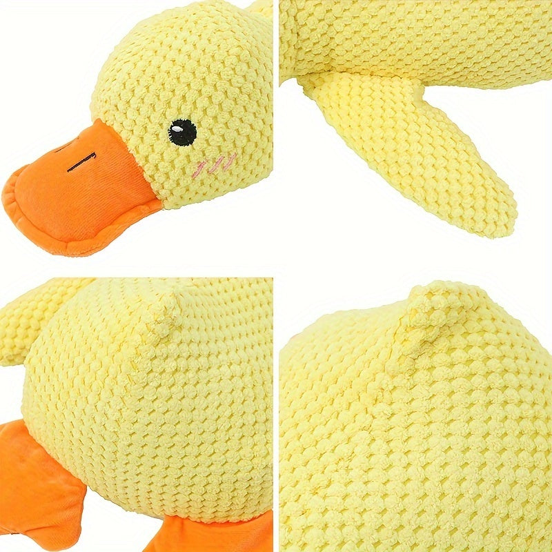 Large Plush Duck Dog Toy with Squeaker – Bite-Resistant Soft Chew Toy for Puppies & Large Breed Dogs, Durable Interactive Teething Toy for Golden Retrievers, Corgis & All Breeds