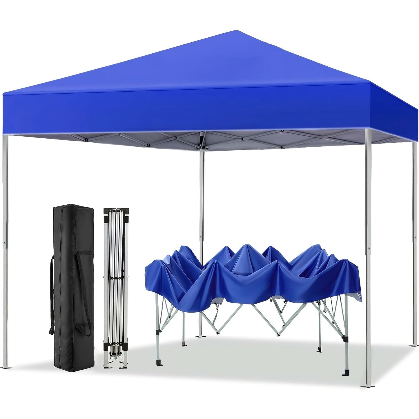 10x10 Pop Up Canopy Tent UPF 50+ Heavy Duty Steel Frame 3 Height Settings Waterproof Instant Canopy with Carry Bag for Backyard Patio Beach Camping Party Market Space Gray Black Blue Red Dark Gray Forest Green
