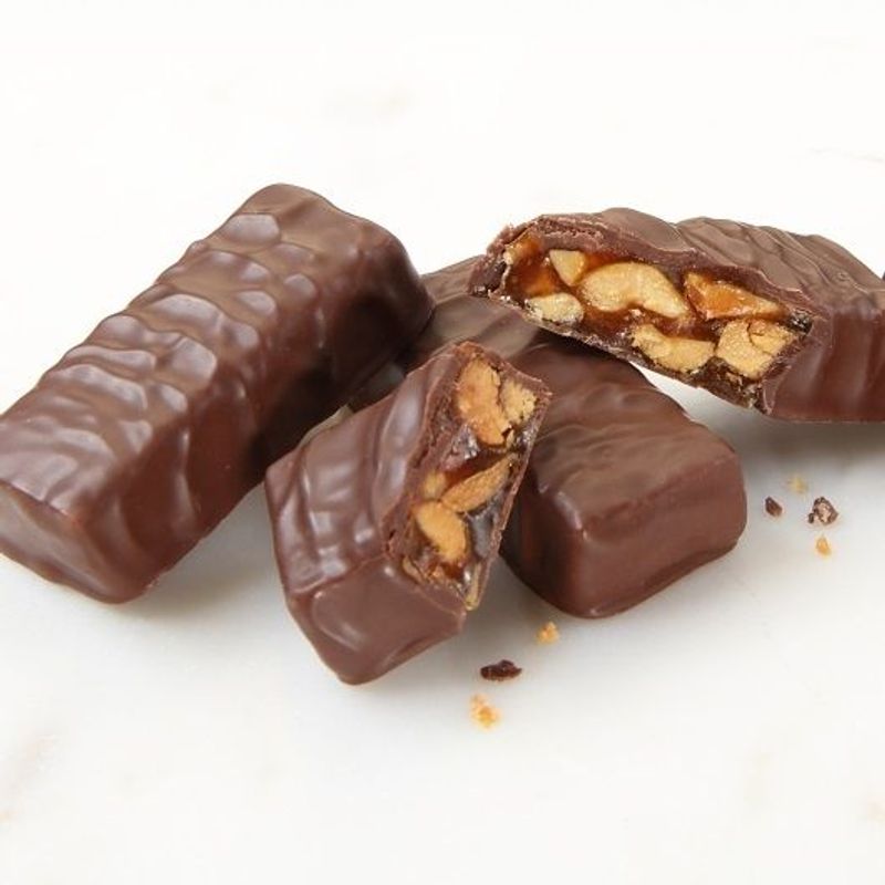 Peanut Chews Dark Chocolate 24 Count – Individually Wrapped Dark Chocolate Peanut Candy Bars, Bulk Pack for Snacking, Gifting, Office & Holiday Treats