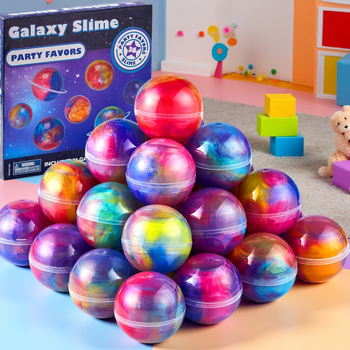 Galaxy Slime Balls 36 Pack Party Favors for Kids Bendable Flexible Non-Sticky Mess-Free Slime Spheres 3 Galaxy Color Combos Classroom Rewards Birthday Easter Halloween Christmas Gifts
