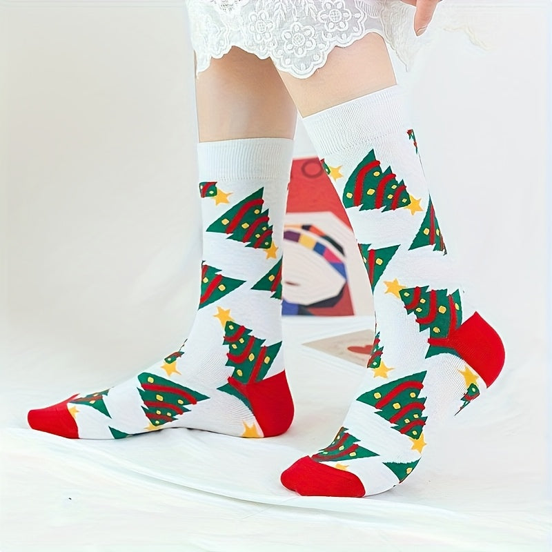 Christmas Socks 30 Pairs Fun Holiday Patterns Reindeer Santa Snowflakes Gingerbread Christmas Tree Warm Cartoon Socks – Unisex Gift Set for Men and Women