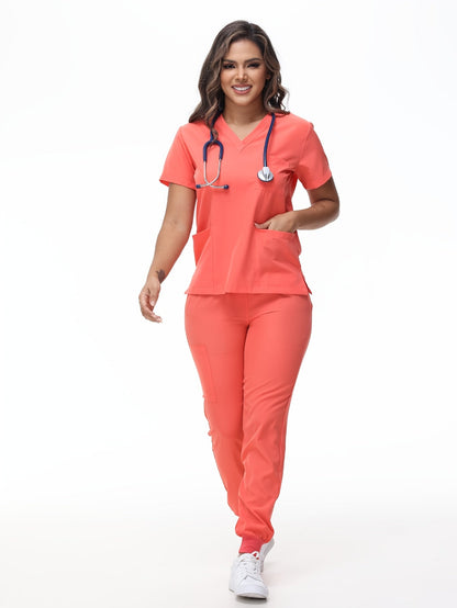 Unisex Medical Scrubs Set – Breathable Quick-Dry V-Neck Top & Drawstring Jogger Pants, Nursing Uniform for Women & Men, 7 Colors, Sizes S-XXL, Ideal for Hospitals, Dental Clinics & Veterinary Work