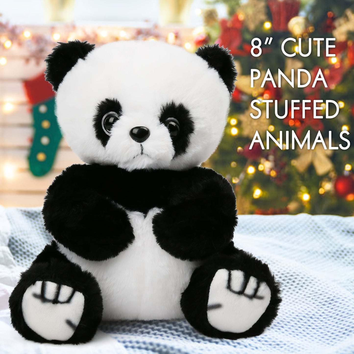 Light Up Panda Stuffed Animal 8 & 12 Inch – Cute Panda Bear Plush Toy with LED Glow Light, Soft Hugging Plushie Gift for Kids Boys Girls, Birthday Christmas Holiday Home Decor