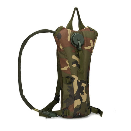 Hydration Backpack with 3L Water Bladder – Nylon Hiking Pack with Included Water Bag for Camping, Trail Running & Outdoor Adventures, Available in Khaki, Green, Camo & Camo Gray