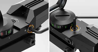 33mm Red Green Dot Sight – 4 Reticle Modes, 5 Brightness Settings, Parallax-Free Ultralight Rail Mount Scope for Rifles Shotguns Carbines, Hunting Target Shooting Tactical Use, CR2032 Battery Included