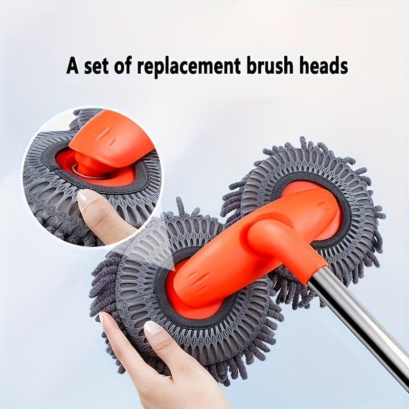 Adjustable Microfiber Car Cleaning Mop & Brush Set – Extendable Handle Wash Mop for Cars & Trucks, Soft Microfiber Brush for Scratch-Free Exterior Cleaning, Flawless Shine Every Time