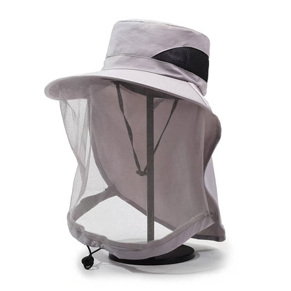 Anti-Mosquito Fishing Hat with Face Cover 2pcs Breathable Mesh Sun Hat UV Protection Insect-Proof for Men Women - Outdoor Hiking Camping Night Fishing Bee-Proof Summer Hat