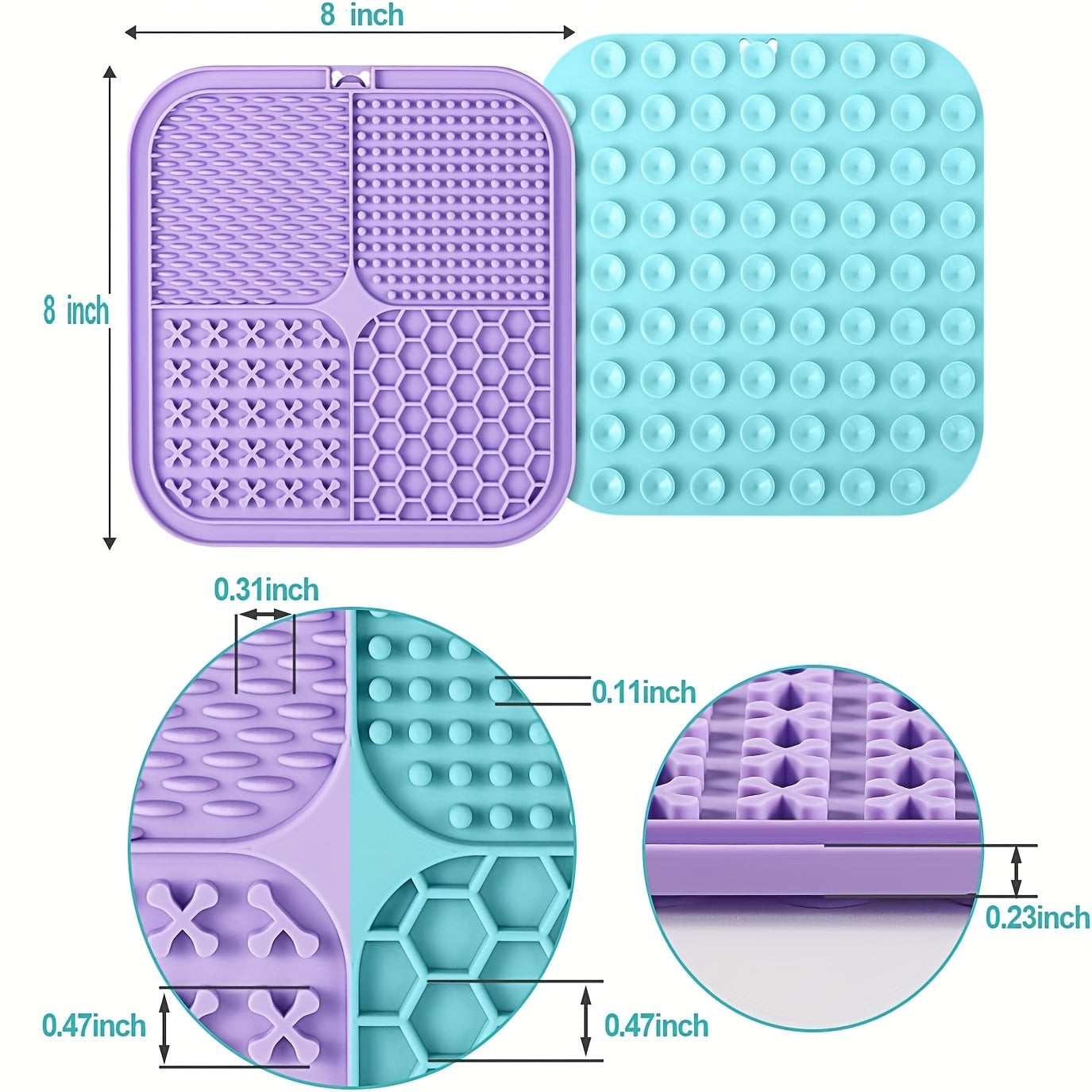 Licking Mat for Dogs & Cats with Suction Cup – Slow Feeder Pad for Bath Time, Boredom & Anxiety Relief, Peanut Butter Treat Lick Mat, Available in 1, 2 & 4-Pack