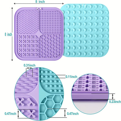 Licking Mat for Dogs & Cats with Suction Cup – Slow Feeder Pad for Bath Time, Boredom & Anxiety Relief, Peanut Butter Treat Lick Mat, Available in 1, 2 & 4-Pack