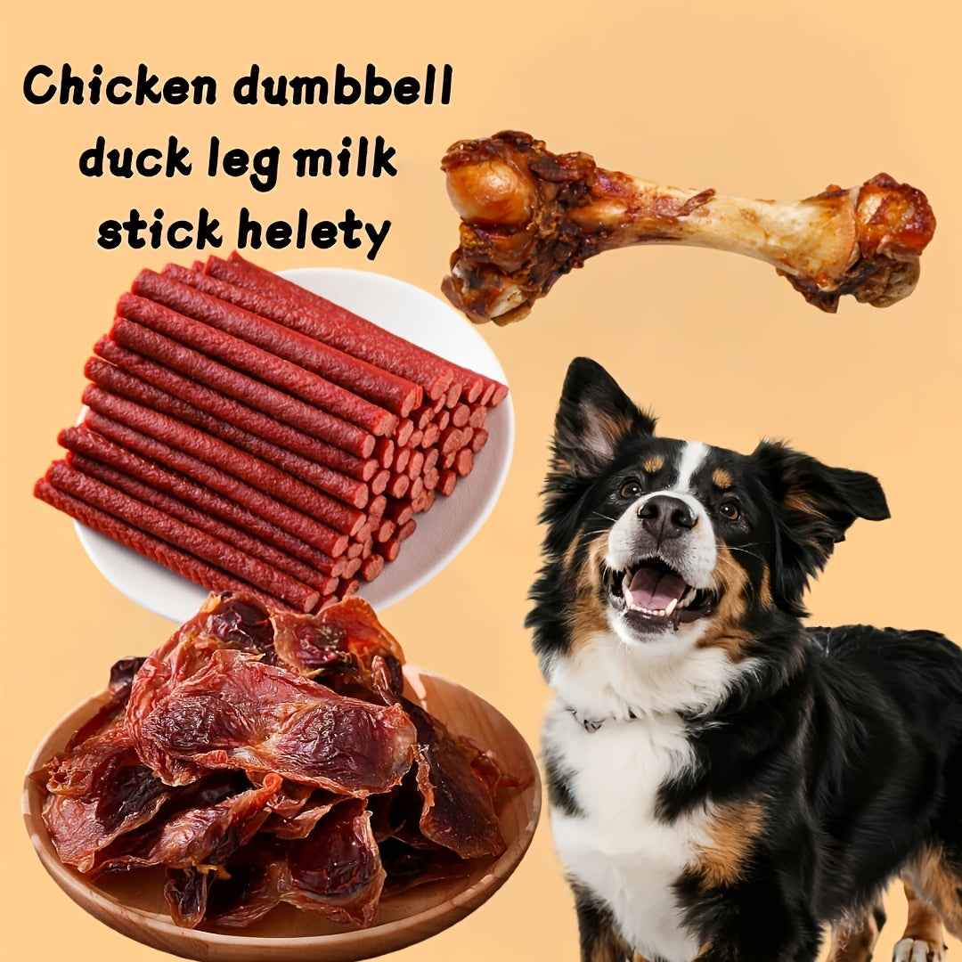 High Protein Dog Treats Chicken Duck Jerky Grain-Free Training Rewards Sausage Dental Health Low Fat Easily Digestible Medium Large Breeds Gift Box Multi-Flavor Sets
