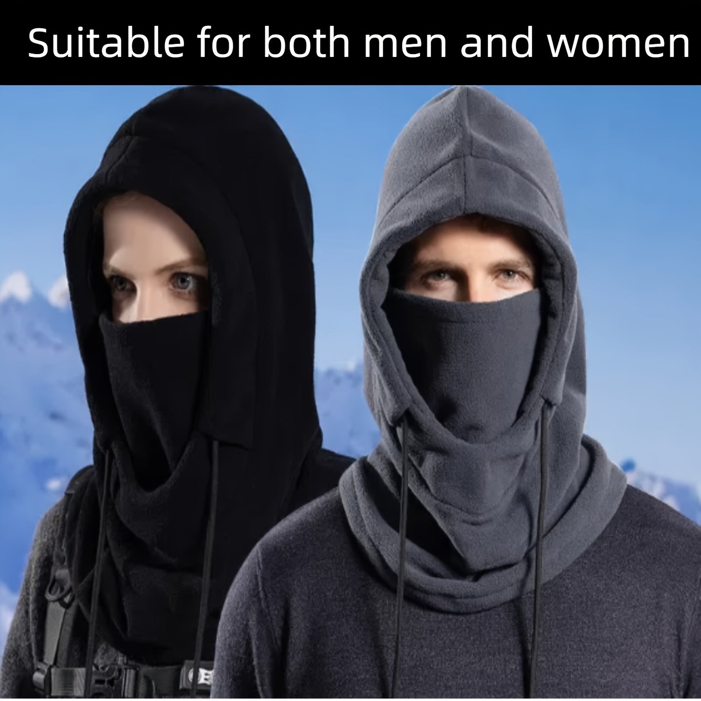 Winter Beanies 2-Pack for Men & Women – Thermal Knit Skull Caps with Fleece Lining, Soft Stretchable Cold Weather Hats, Buy One Get One Free, Black