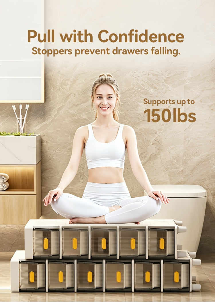 Slim Rolling Storage Cabinet with Drawers and Wheels Waterproof PP Organizer 3 4 5 6 Tier for Bathroom Kitchen Bedroom Small Spaces – Narrow Drawer Unit
