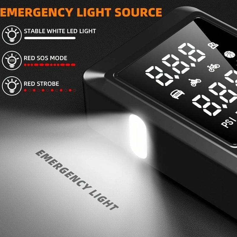 9-in-1 Car Jump Starter 10000A with 150PSI Tire Inflator, LED Display USB Fast Charging LED Light Battery Charger, Lightweight Dual-Function Emergency Kit for Camping Outdoor