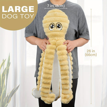 Squeaky Octopus Plush Dog Chew Toy – Interactive Stuffed Squeaker Toy for Puppies & Dogs, Soft Teeth Cleaning Chewable Animal Toy for Small Medium Large Breeds, Cute Gift, 5 Colors