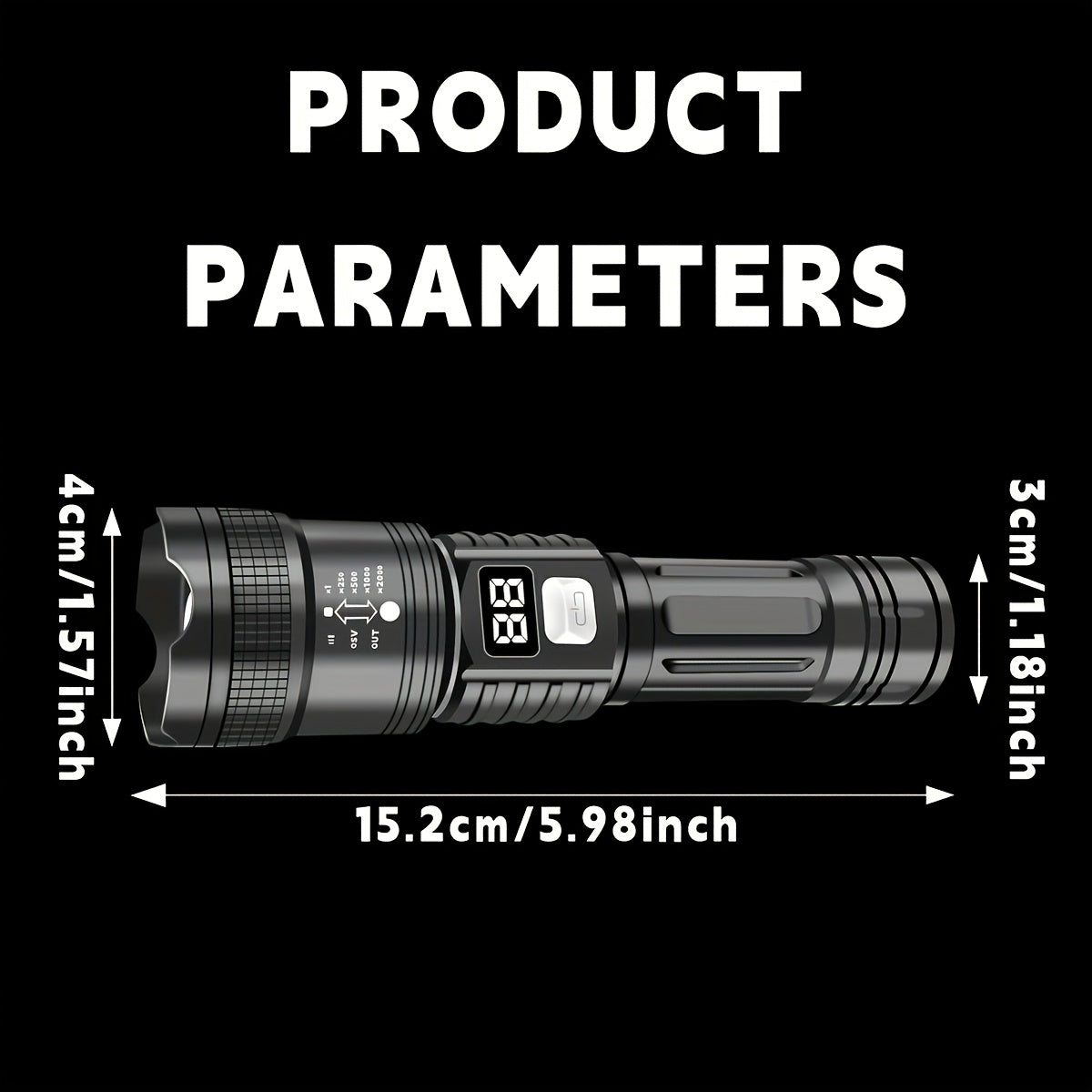 Rechargeable LED Flashlight 4-Pack - Super Bright Zoomable Spotlight, USB Charging, Long Range Tactical Work Light for Camping, Hiking, Emergency & Outdoor Survival, High-Power LED Torch Set