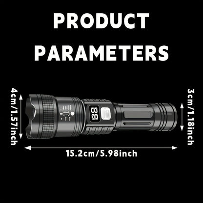Rechargeable LED Flashlight 4-Pack - Super Bright Zoomable Spotlight, USB Charging, Long Range Tactical Work Light for Camping, Hiking, Emergency & Outdoor Survival, High-Power LED Torch Set
