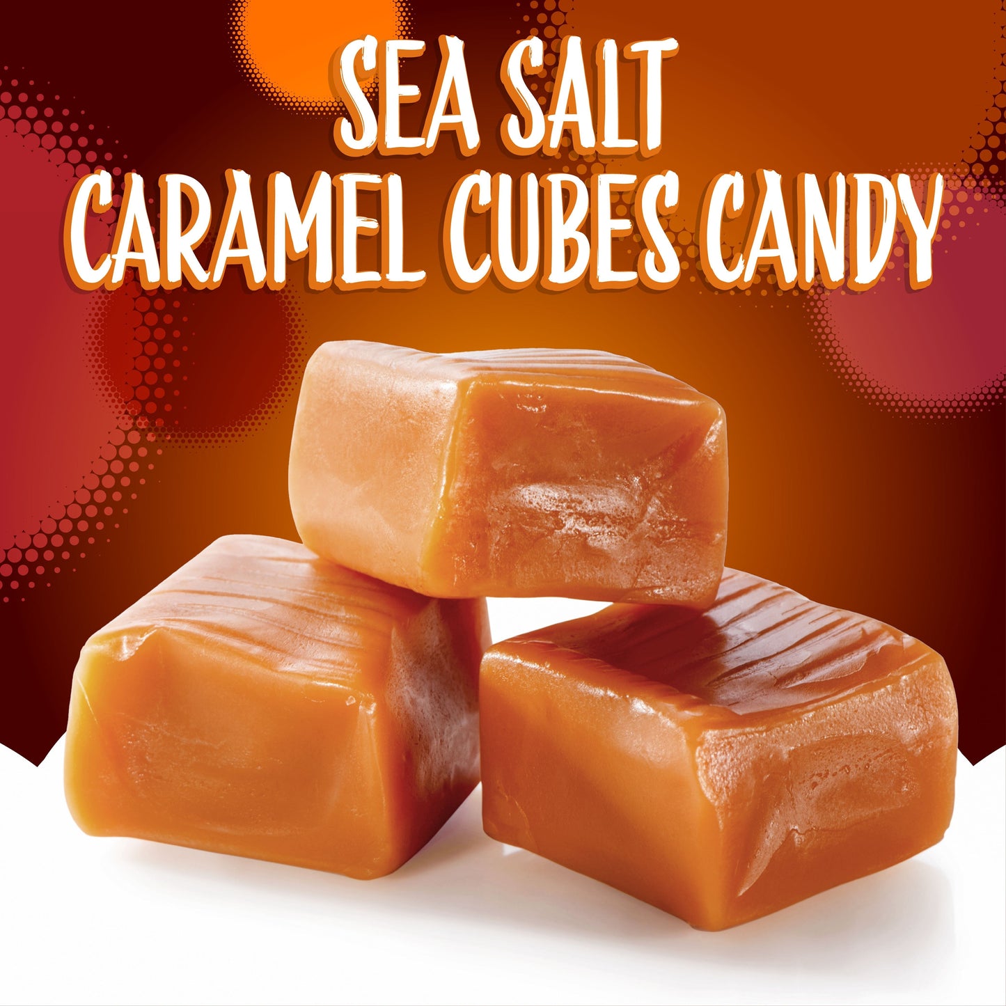 Sea Salt Caramel Cubes Candy 3 Pounds Bulk Pack – About 225 Count, Individually Wrapped, Chewy Caramel Candy for Sharing, Snacking, Gifting, Baking & Candy Bowls