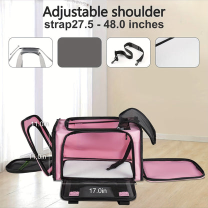 Airline Approved Pet Carrier Soft Sided – TSA Approved Collapsible Travel Bag for Small Dogs, Cats & Kittens Under 15 lbs, Fits Under Airplane Seat