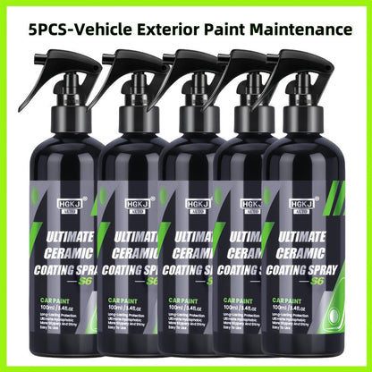 Ceramic Car Coating Spray – High-Gloss Paint Protection & Coating Renewal Agent, Fast-Acting Multi-Functional Ceramic Shield Spray for Car, Truck & SUV Paint, Glass & Trim