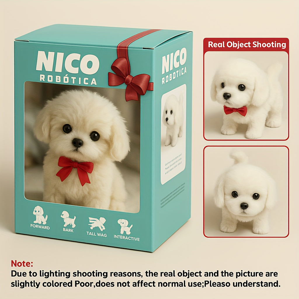 Interactive Robotic Plush White Labrador Puppy Toy Walks Barks Wags Tail Realistic Electronic Pet Dog Gift Box Kids Birthday Christmas Holiday Gift Boys Girls Ages 3 and Up