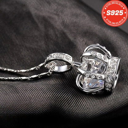 S925 Sterling Silver Crown Necklace for Women 18 Inch – 5A Cubic Zirconia Pendant, Hypoallergenic CZ Choker, Elegant Gift for Wife Girlfriend Mom Daughter Birthday Anniversary Christmas
