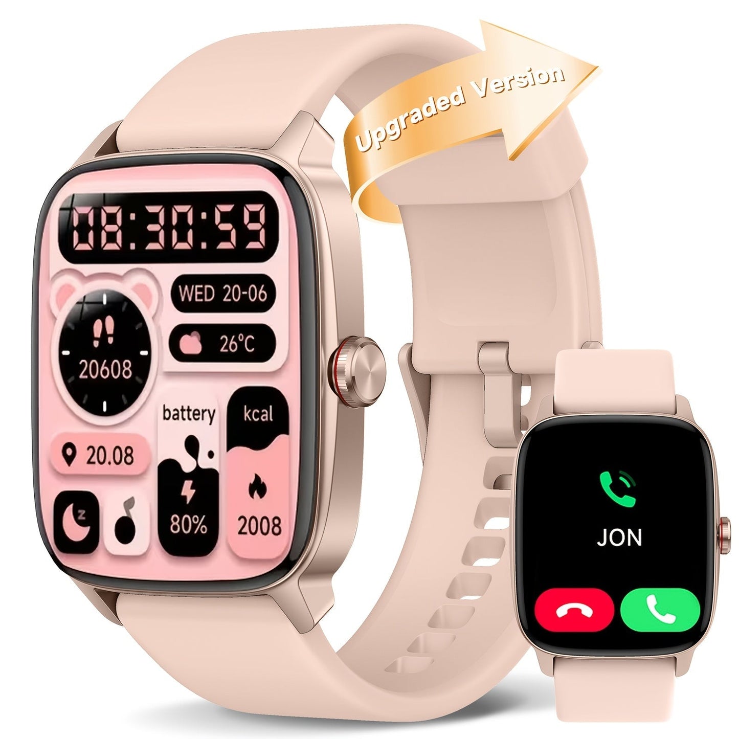 FAWEIO Smart Watch with Alexa & Wireless Calling – 1.8" HD Touchscreen, Fitness Tracker, 100+ Sports Modes, Compatible with iPhone & Android, for Women & Men