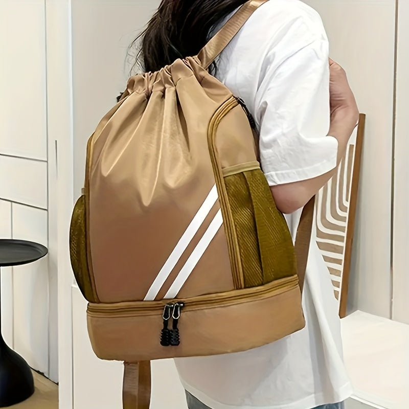Lightweight Sports Drawstring Backpack for Men & Women | Gym Bag for Basketball Yoga Fitness | Spacious Polyester Shoulder Bag with Drawstring Closure & Inner Pouch | 6 Colors