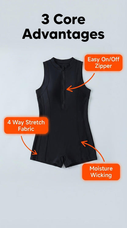 Women's One-Piece Swimsuit Slimming Zipper High Neck Boxer Brief Jumpsuit Quick-Dry Digitally Printed for Swimming Fitness Beach Vacation Hot Spring S-XXL