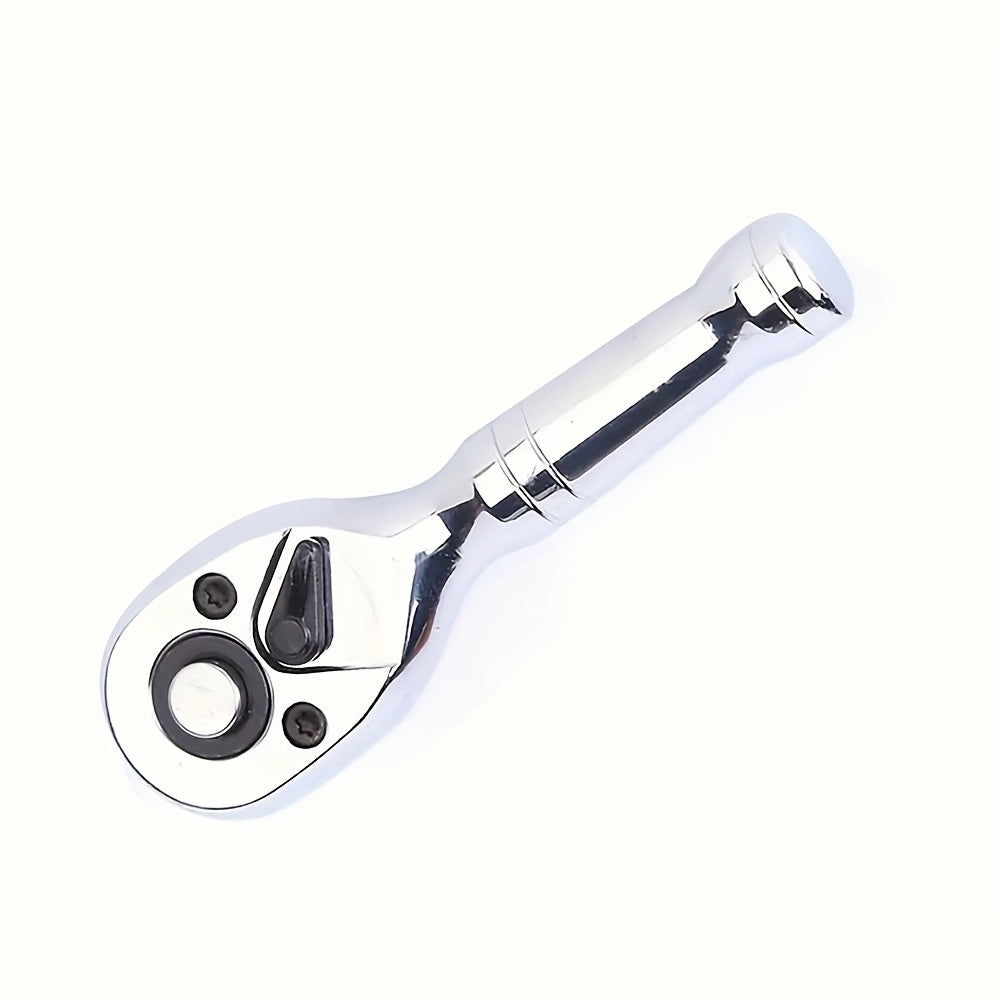 72-Tooth Quick Ratchet Wrench Set Compact Dual-Direction Short Handle Socket Wrench for Auto Repair – 3 Drive Sizes 1/4" 3/8" 1/2" – Fast Release Ratchet Handle Tool for Car Truck Mechanic