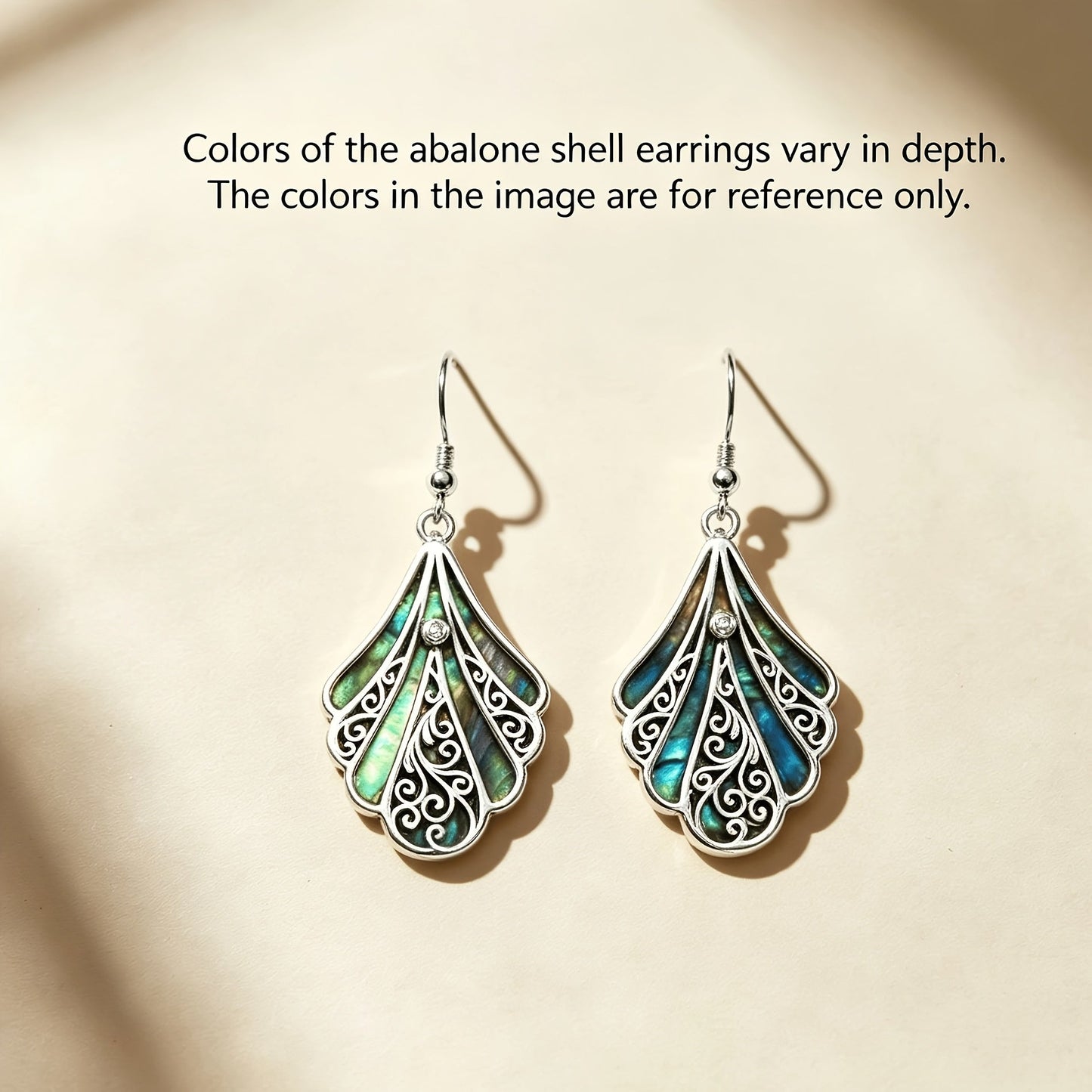925 Sterling Silver Abalone Shell Drop Earrings for Women – Hollow Bohemian Dangle Earrings, Hypoallergenic Boho Jewelry, Perfect Gift for Her